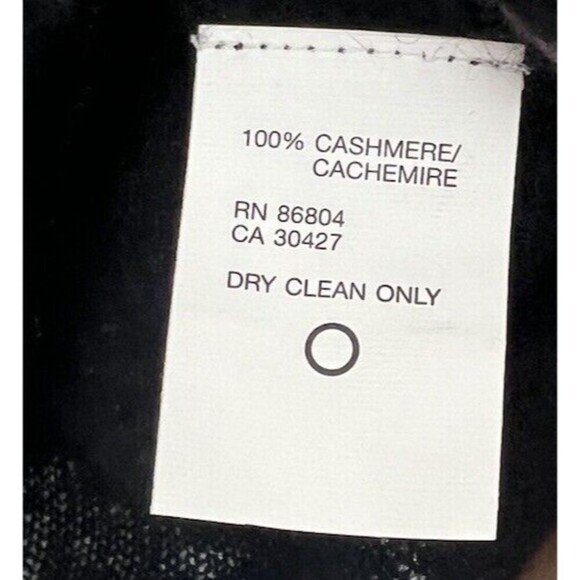 Magaschoni 100% Cashmere Black Sweater SZ S Embellished Floral Crochet Neckline - Picture 8 of 8